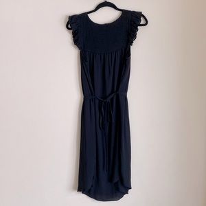 Black ruffle sleeve tie waist dress - Size 8